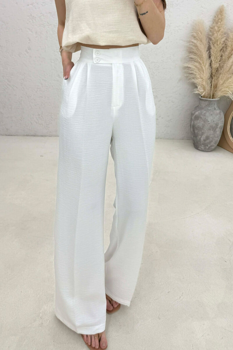 ONE COLOR SIMPLE WOMAN TROUSERS WHITE-E BARDHE - 4