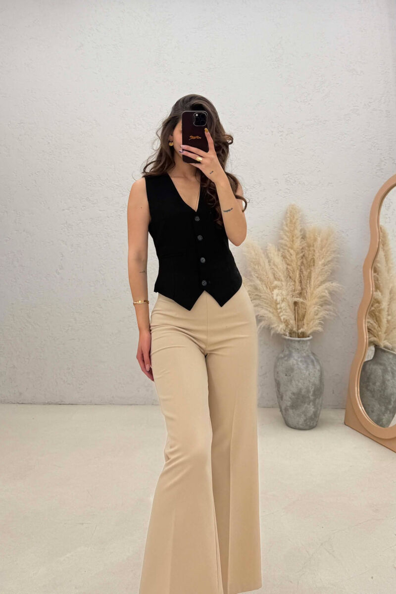 ONE COLOR SIMPLE WOMAN VEST BLACK/ E ZEZE - 2
