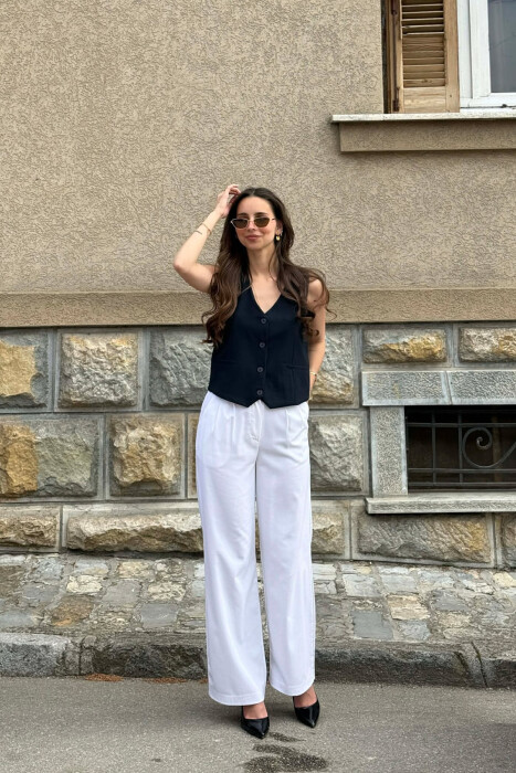ONE COLOR SIMPLE WOMAN VEST BLUE/BLU - 3