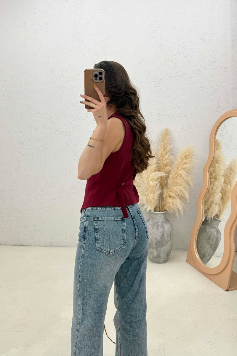 ONE COLOR SIMPLE WOMAN VEST BURGUNDY/VISHNJE - 2