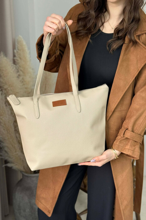 ONE COLOR SIMPLE WOMEN BAG BEIGE/BEZHE - KLAUDIO FASHION