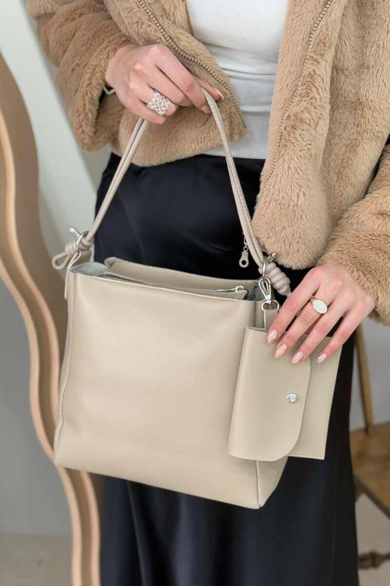 ONE COLOR SIMPLE WOMEN BAG BEIGE/BEZHE - 3