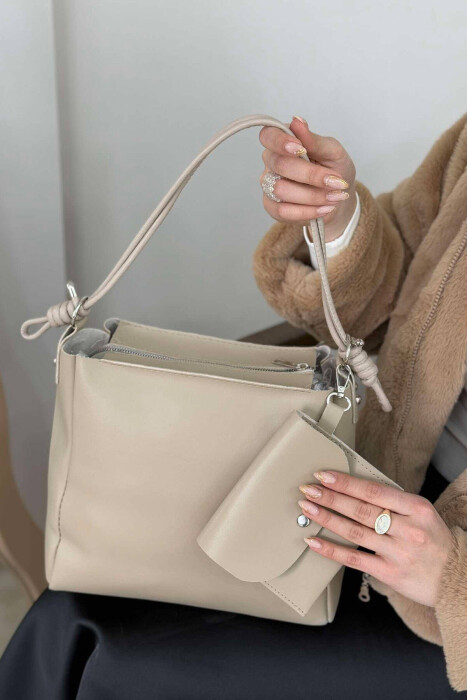 ONE COLOR SIMPLE WOMEN BAG BEIGE/BEZHE - 4