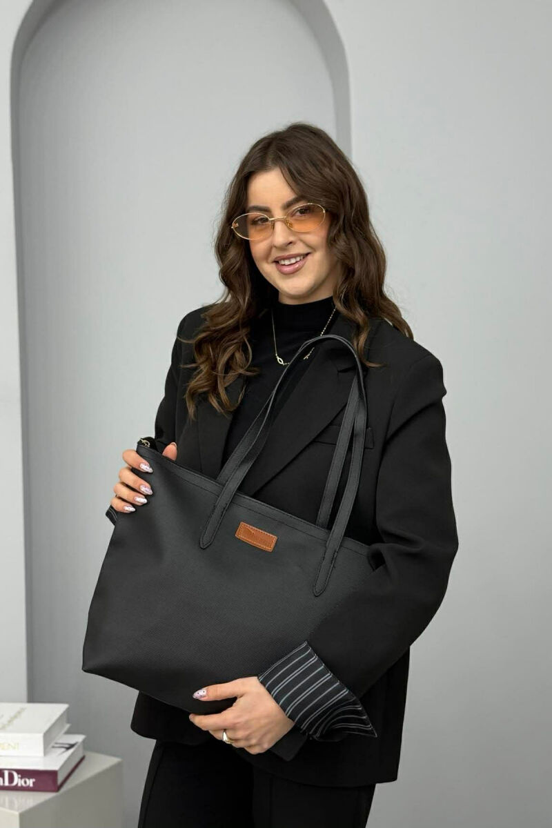 ONE COLOR SIMPLE WOMEN BAG BLACK/ E ZEZE - 3