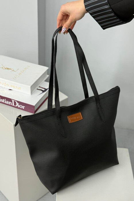 ONE COLOR SIMPLE WOMEN BAG BLACK/ E ZEZE - 1