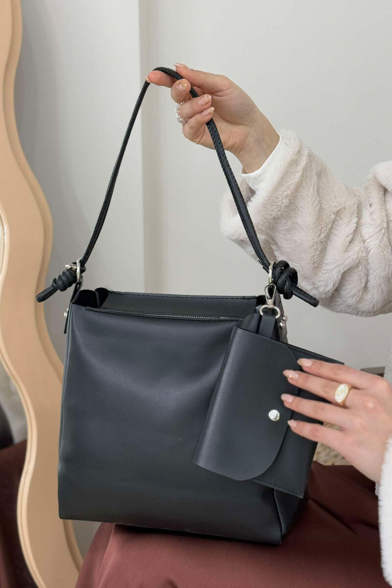 ONE COLOR SIMPLE WOMEN BAG BLACK/ E ZEZE - 1