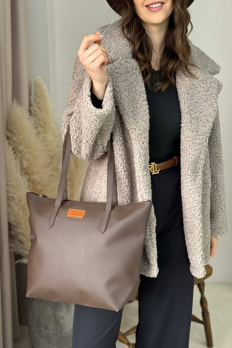 ONE COLOR SIMPLE WOMEN BAG BROWN/KAFE - 2