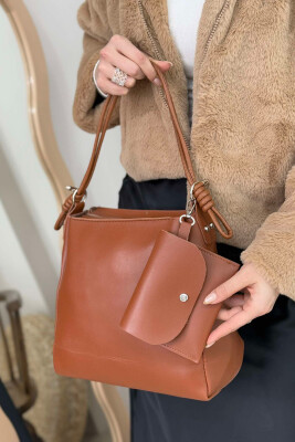 ONE COLOR SIMPLE WOMEN BAG BROWN/KAFE 