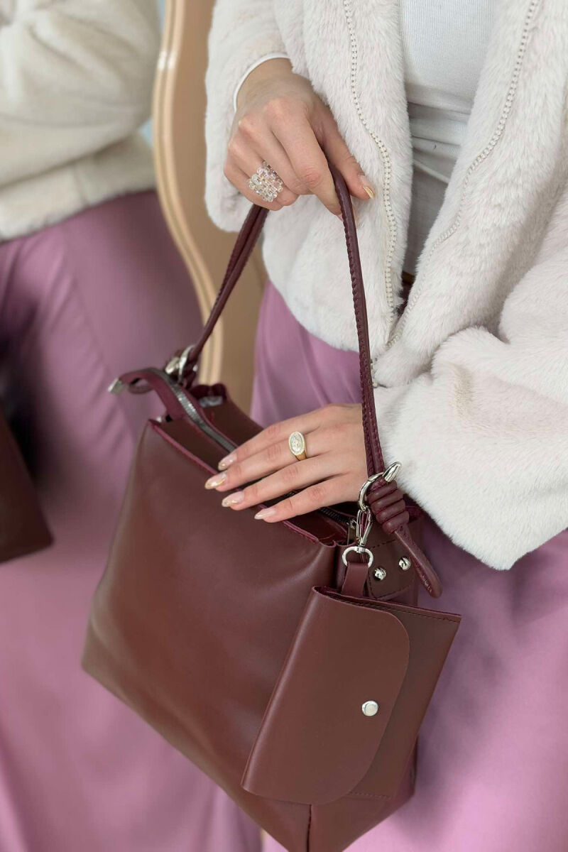 ONE COLOR SIMPLE WOMEN BAG BURGUNDY/VISHNJE - 1