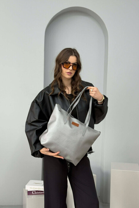 ONE COLOR SIMPLE WOMEN BAG GREY/GRI - 3