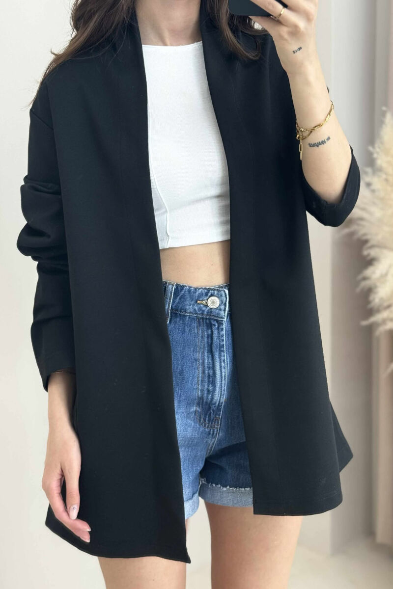 ONE COLOR SIMPLE WOMEN SHIRT BLACK/ E ZEZE - 3