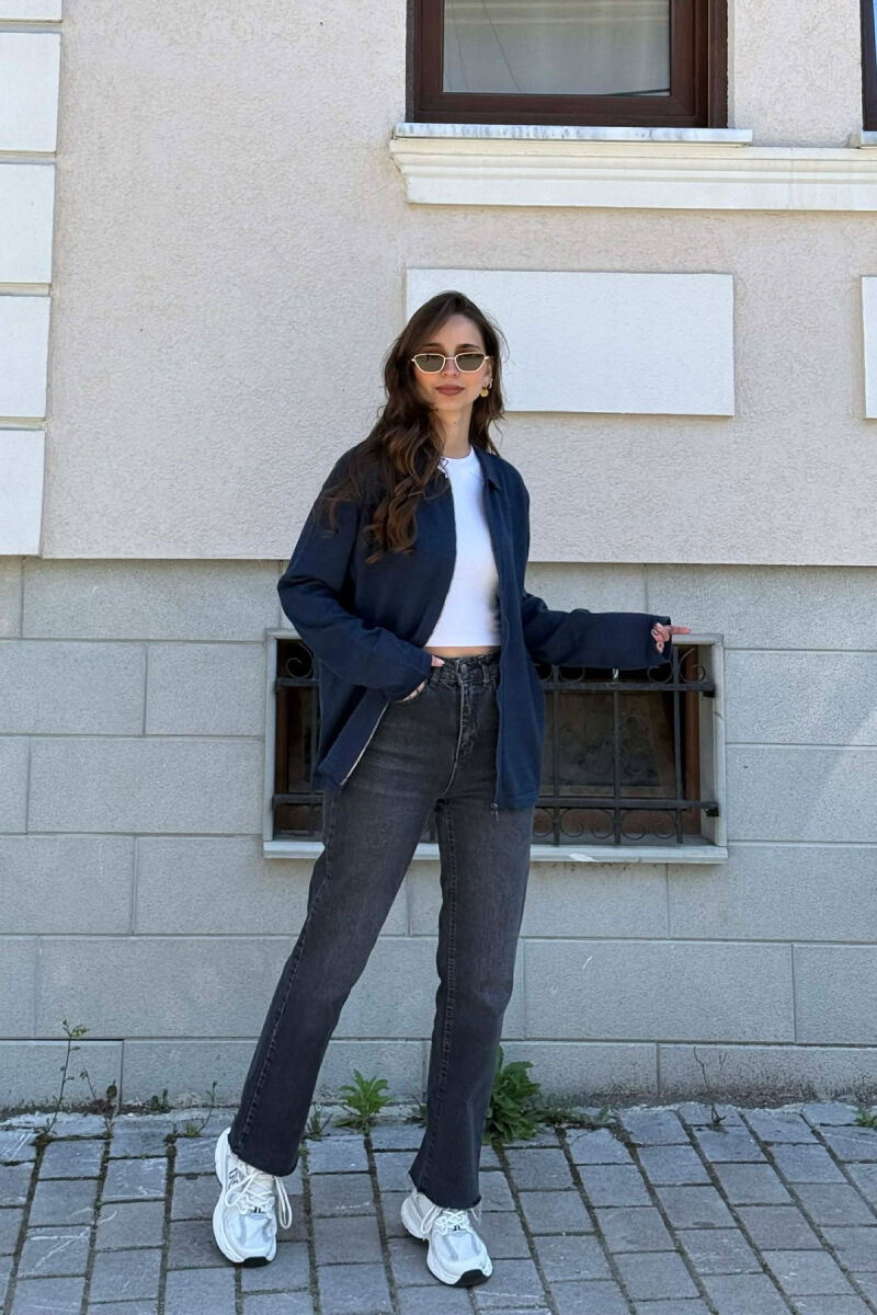 ONE COLOR SIMPLE WOMEN CARDIGAN BLUE/BLU - 4