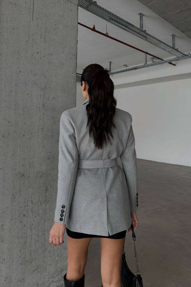 ONE COLOR SIMPLE WOMEN COAT GREY/GRI - 2