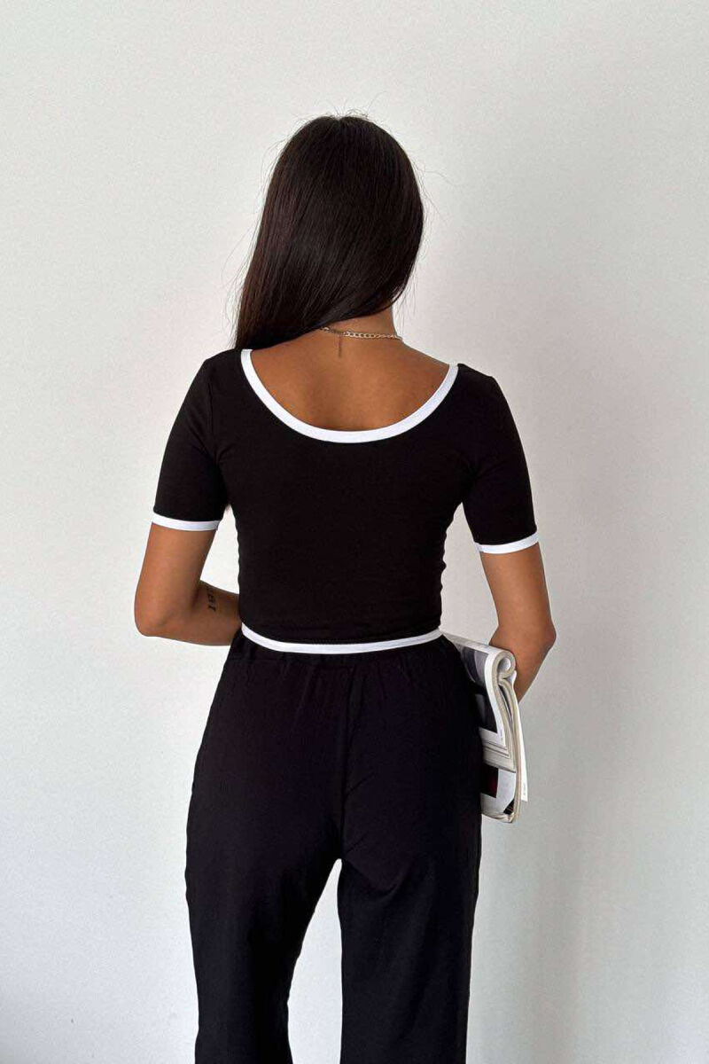 ONE COLOR SIMPLE WOMEN CROP TOP BLACK/ E ZEZE - 4