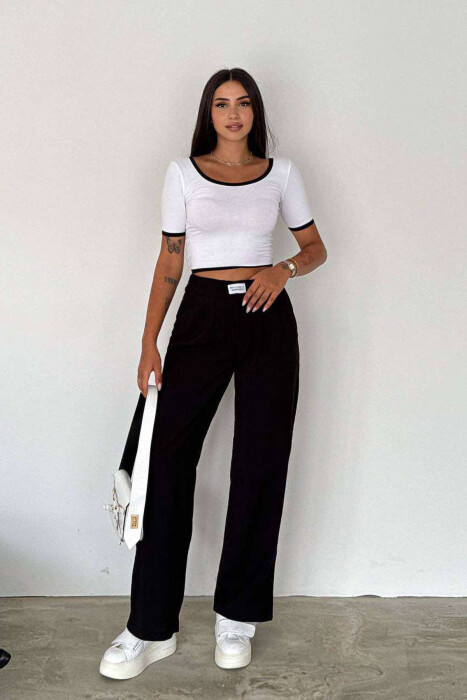 ONE COLOR SIMPLE WOMEN CROP TOP WHITE-E BARDHE - 2