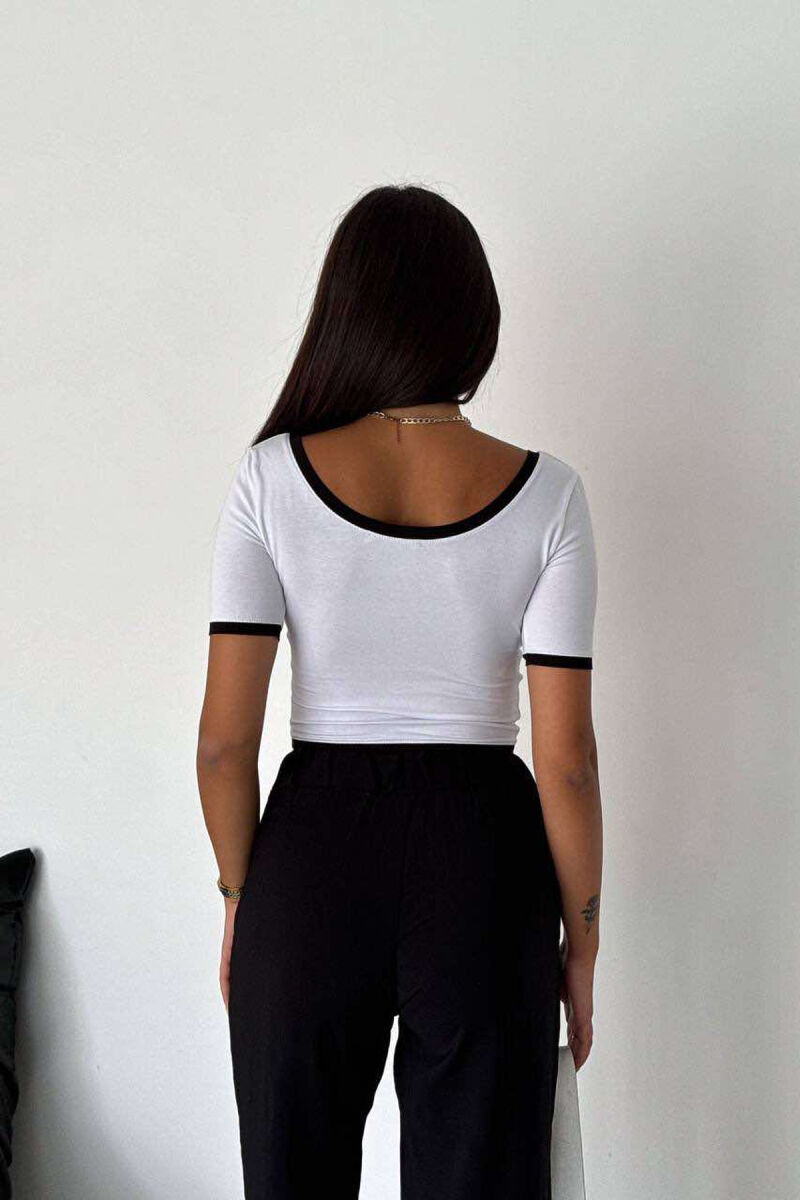 ONE COLOR SIMPLE WOMEN CROP TOP WHITE-E BARDHE - 3