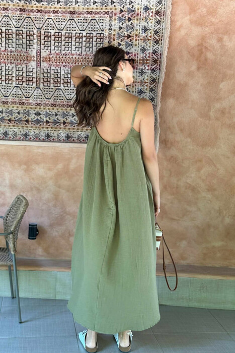 ONE COLOR SIMPLE WOMEN DRESS OLIVE/ULLI - 3