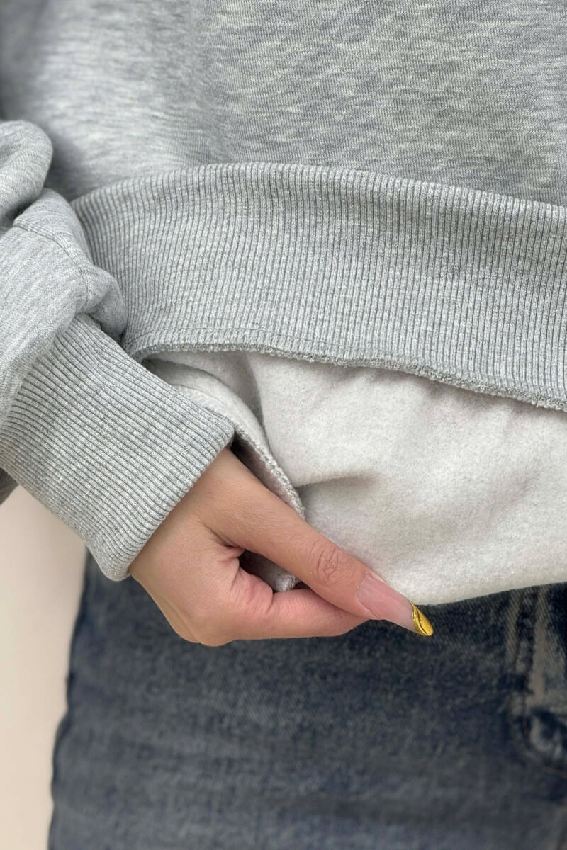 ONE COLOR SIMPLE WOMEN HOODIE LIGHT GREY/GZ - 3