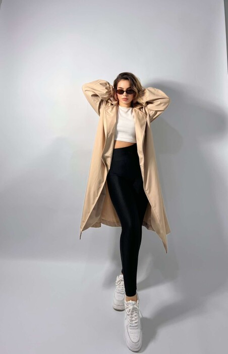 ONE COLOR SIMPLE WOMEN JACKET BEIGE/BEZHE 