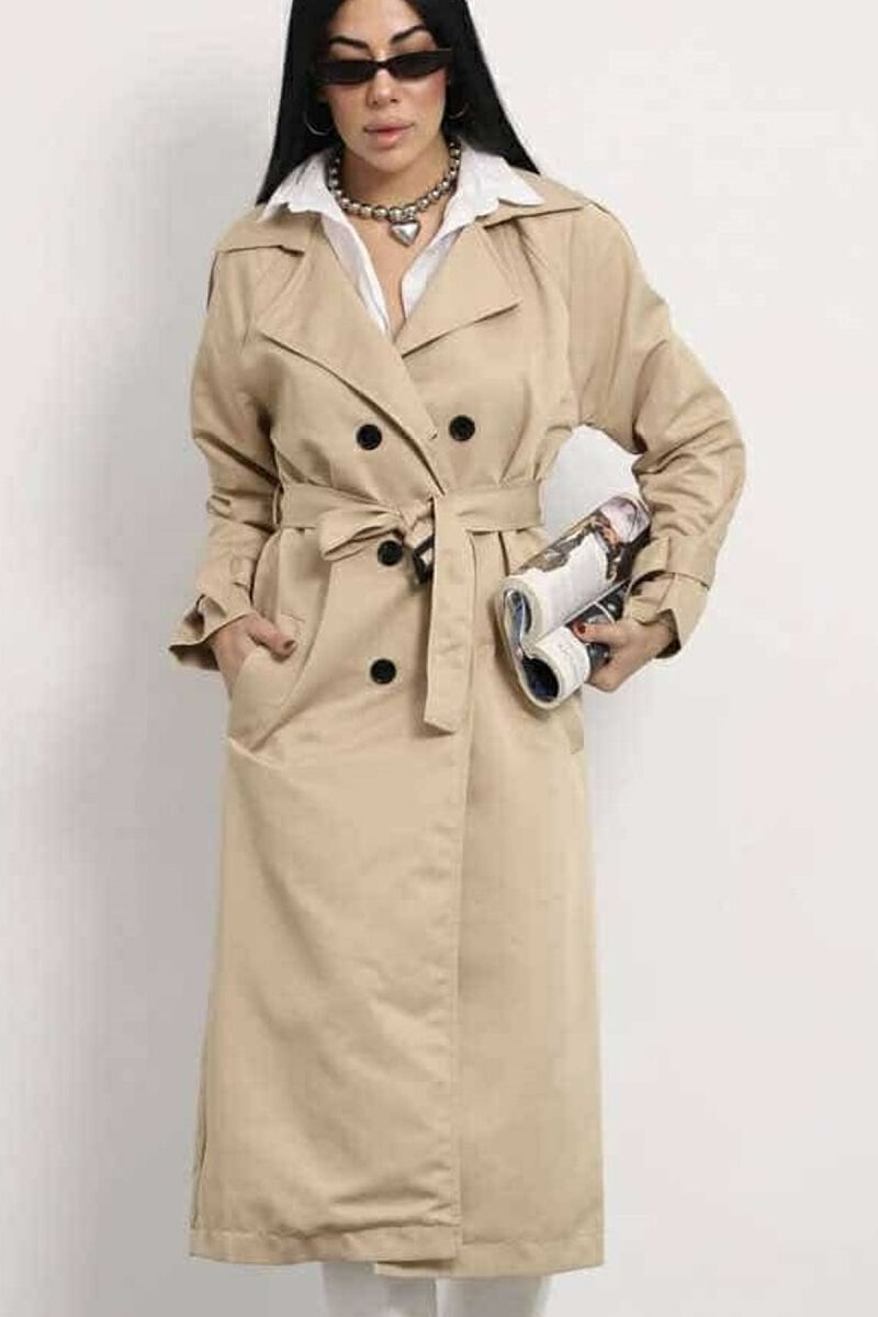 ONE COLOR SIMPLE WOMEN JACKET BEIGE/BEZHE - 1