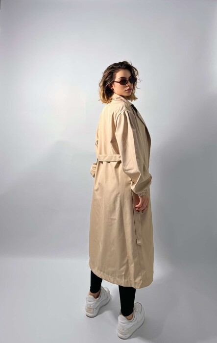 ONE COLOR SIMPLE WOMEN JACKET BEIGE/BEZHE - 5