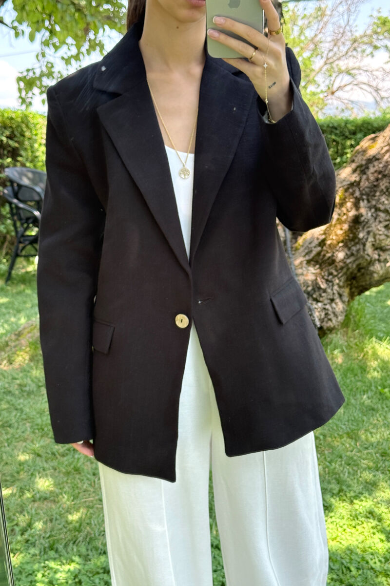 ONE COLOR SIMPLE WOMEN JACKET BLACK/ E ZEZE - 2