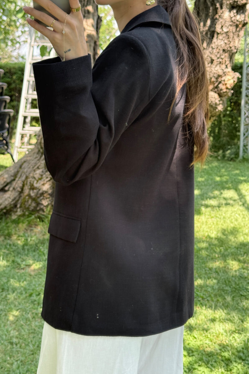 ONE COLOR SIMPLE WOMEN JACKET BLACK/ E ZEZE - 3