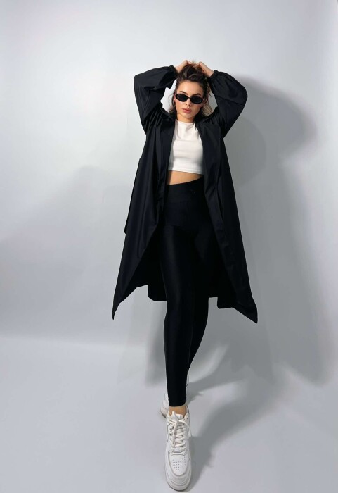 ONE COLOR SIMPLE WOMEN JACKET BLACK/ E ZEZE - 1