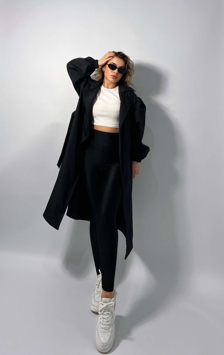 ONE COLOR SIMPLE WOMEN JACKET BLACK/ E ZEZE - 2