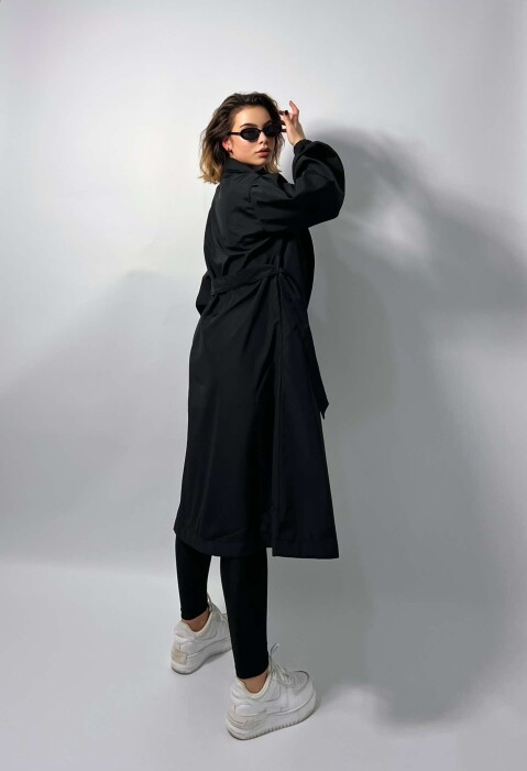 ONE COLOR SIMPLE WOMEN JACKET BLACK/ E ZEZE - 5