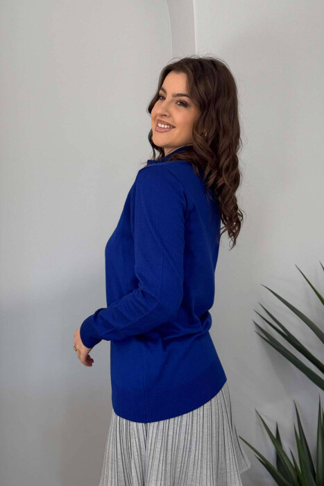 ONE COLOR SIMPLE WOMEN JACKET BLUE/BLU - 2