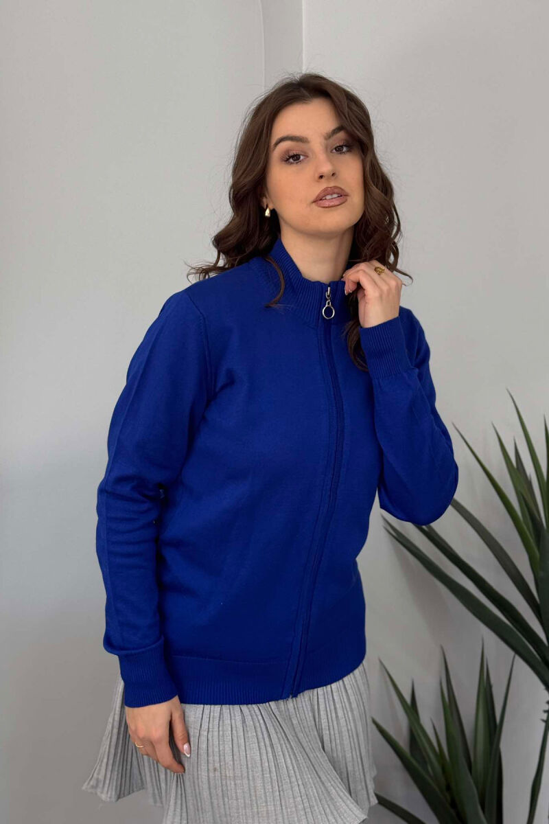 ONE COLOR SIMPLE WOMEN JACKET BLUE/BLU - 3