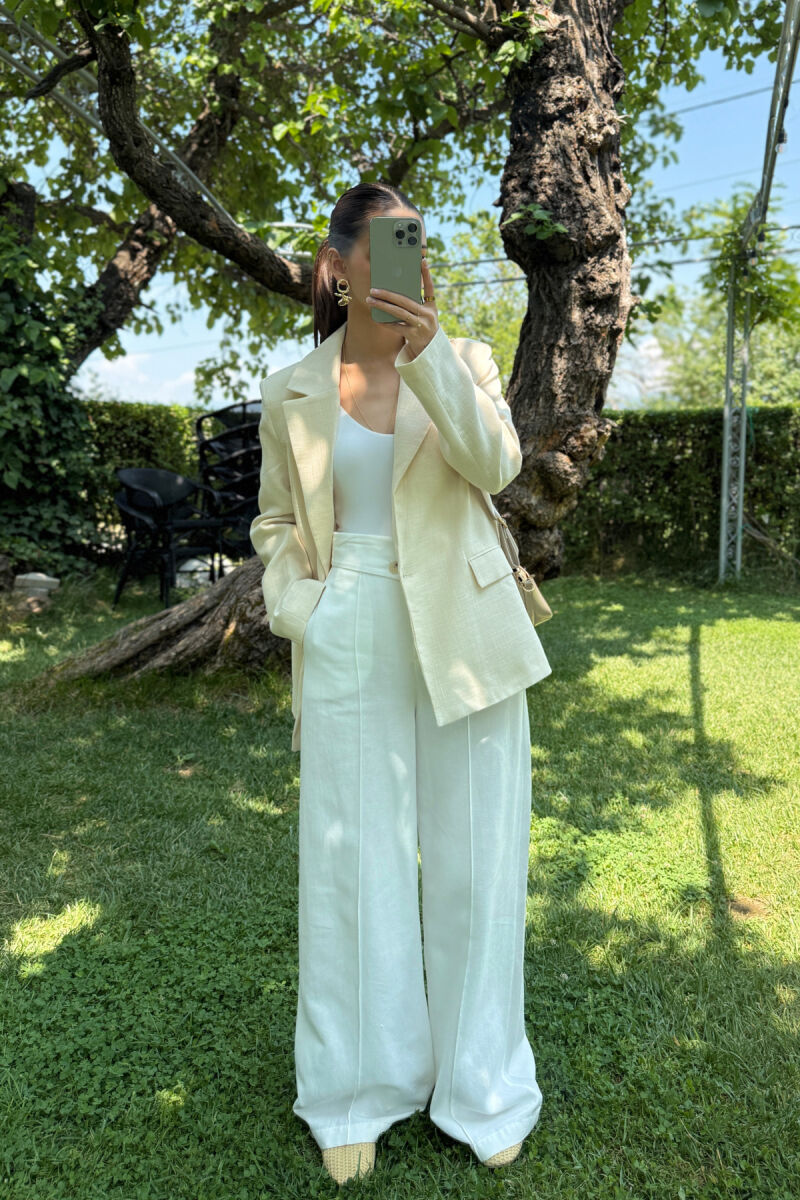 ONE COLOR SIMPLE WOMEN JACKET CREAM/KREM - 2