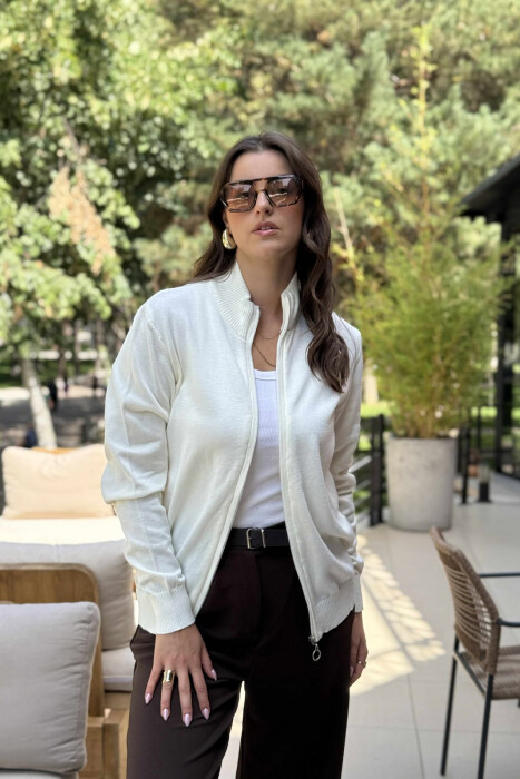 ONE COLOR SIMPLE WOMEN JACKET CREAM/KREM 