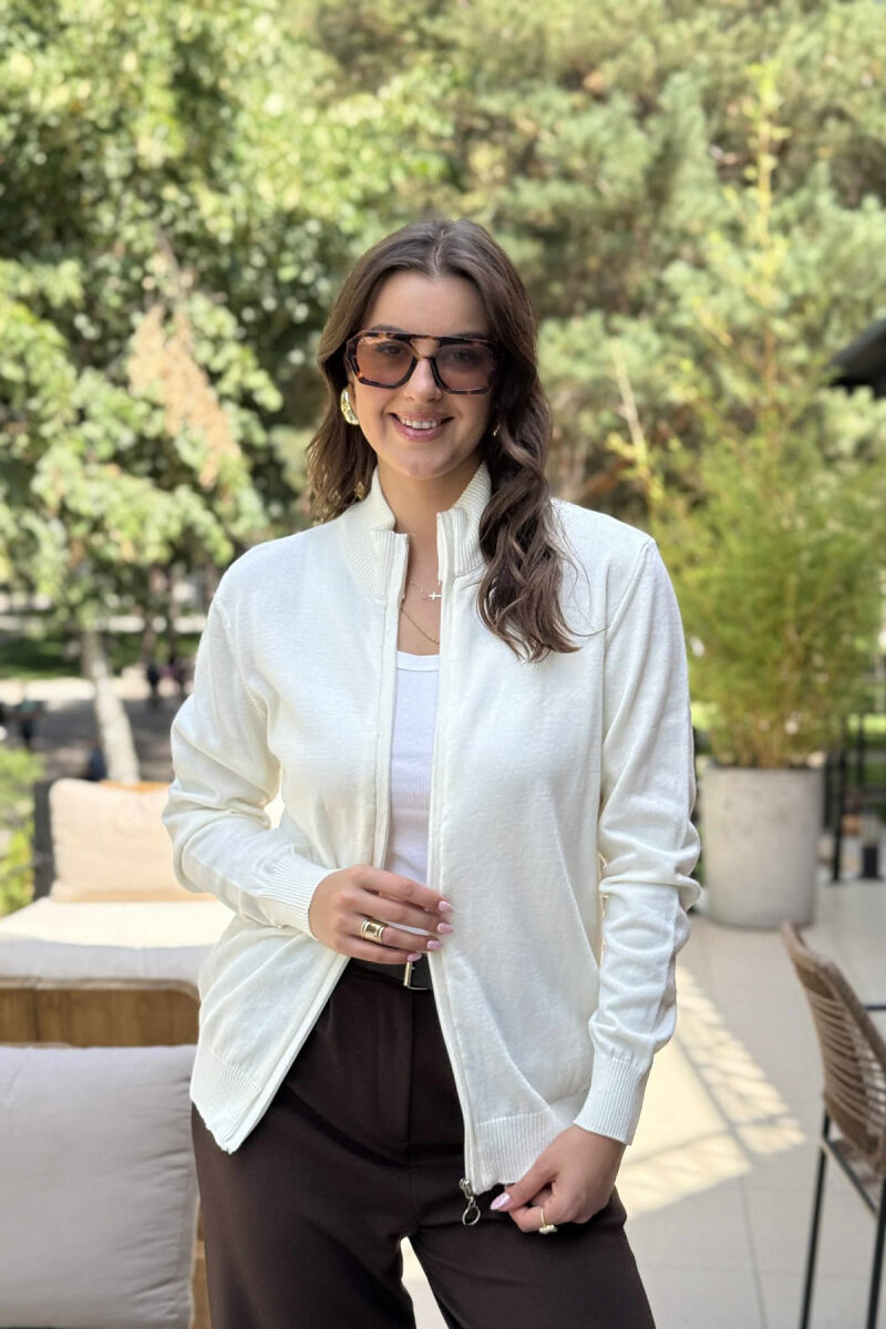 ONE COLOR SIMPLE WOMEN JACKET CREAM/KREM - 2