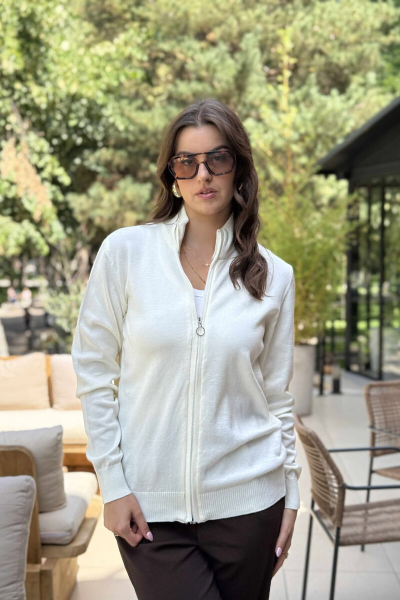 ONE COLOR SIMPLE WOMEN JACKET CREAM/KREM - 4