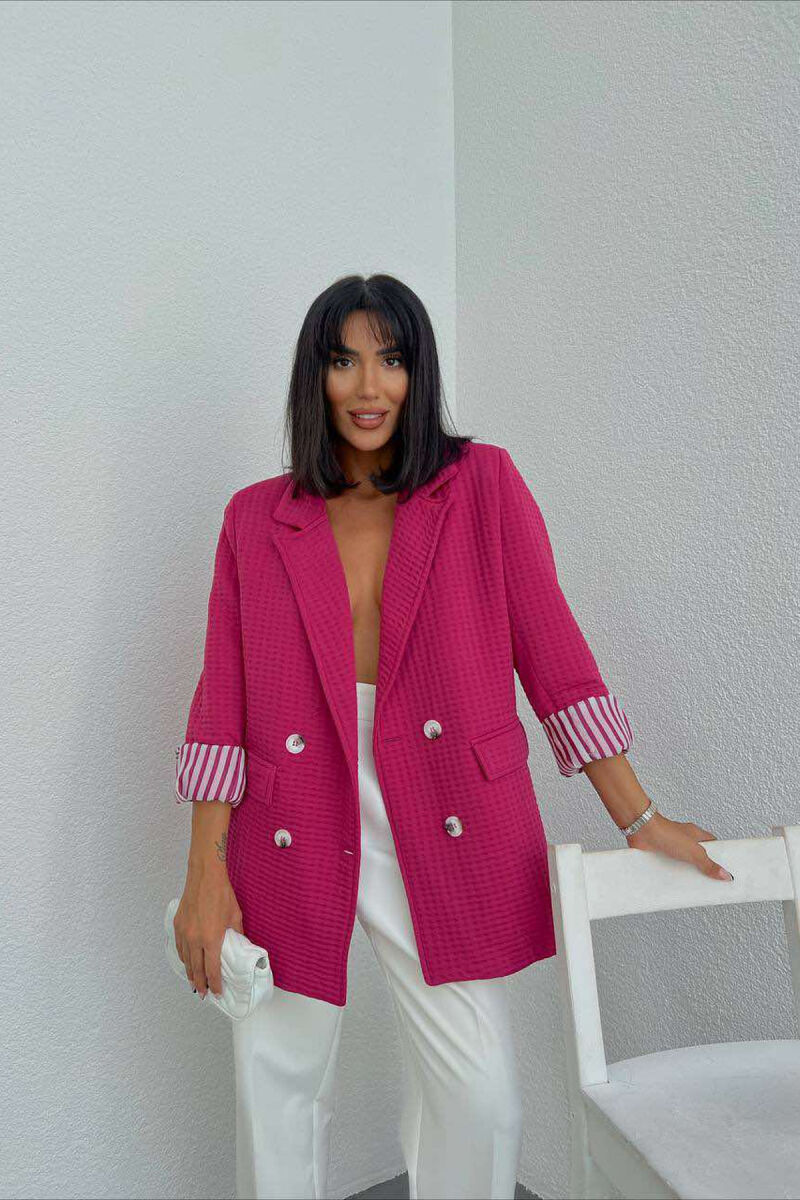 ONE COLOR SIMPLE WOMEN JACKET FUCHSIA/CIKLAMI - 1