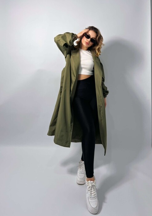 ONE COLOR SIMPLE WOMEN JACKET GREEN/JESHILE 