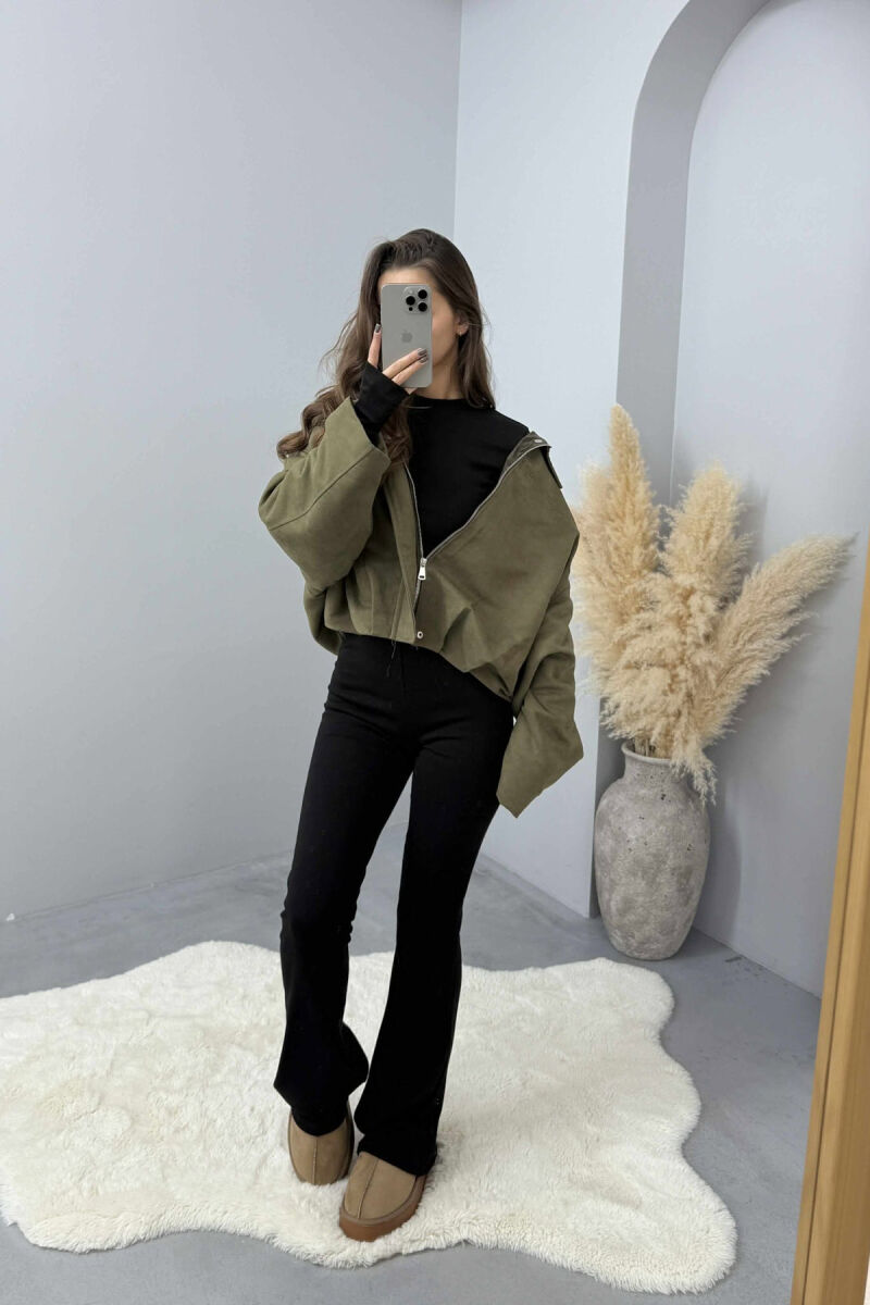 ONE COLOR SIMPLE WOMEN JACKET GREEN/JESHILE - 5