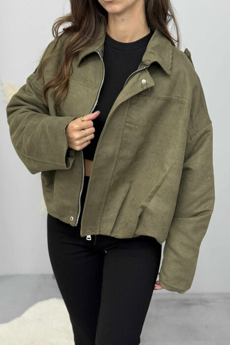 ONE COLOR SIMPLE WOMEN JACKET GREEN/JESHILE - 6