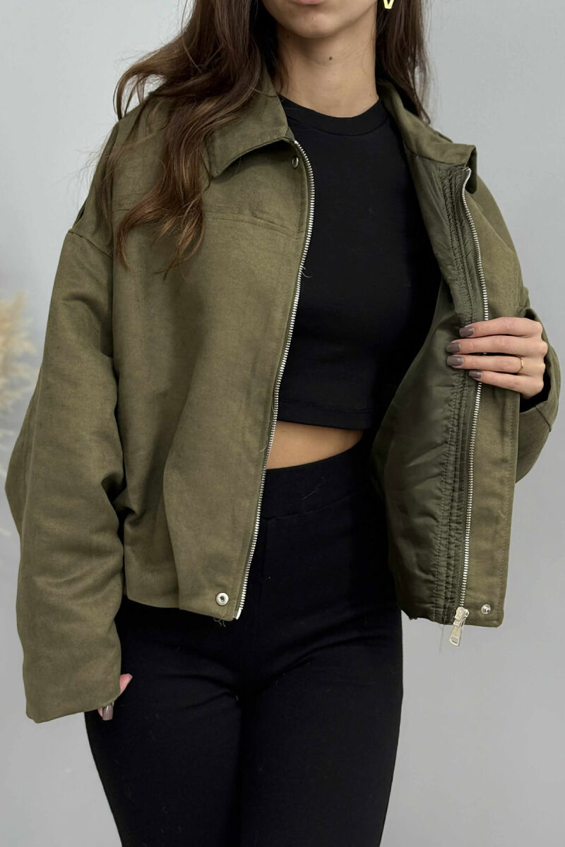 ONE COLOR SIMPLE WOMEN JACKET GREEN/JESHILE - 7