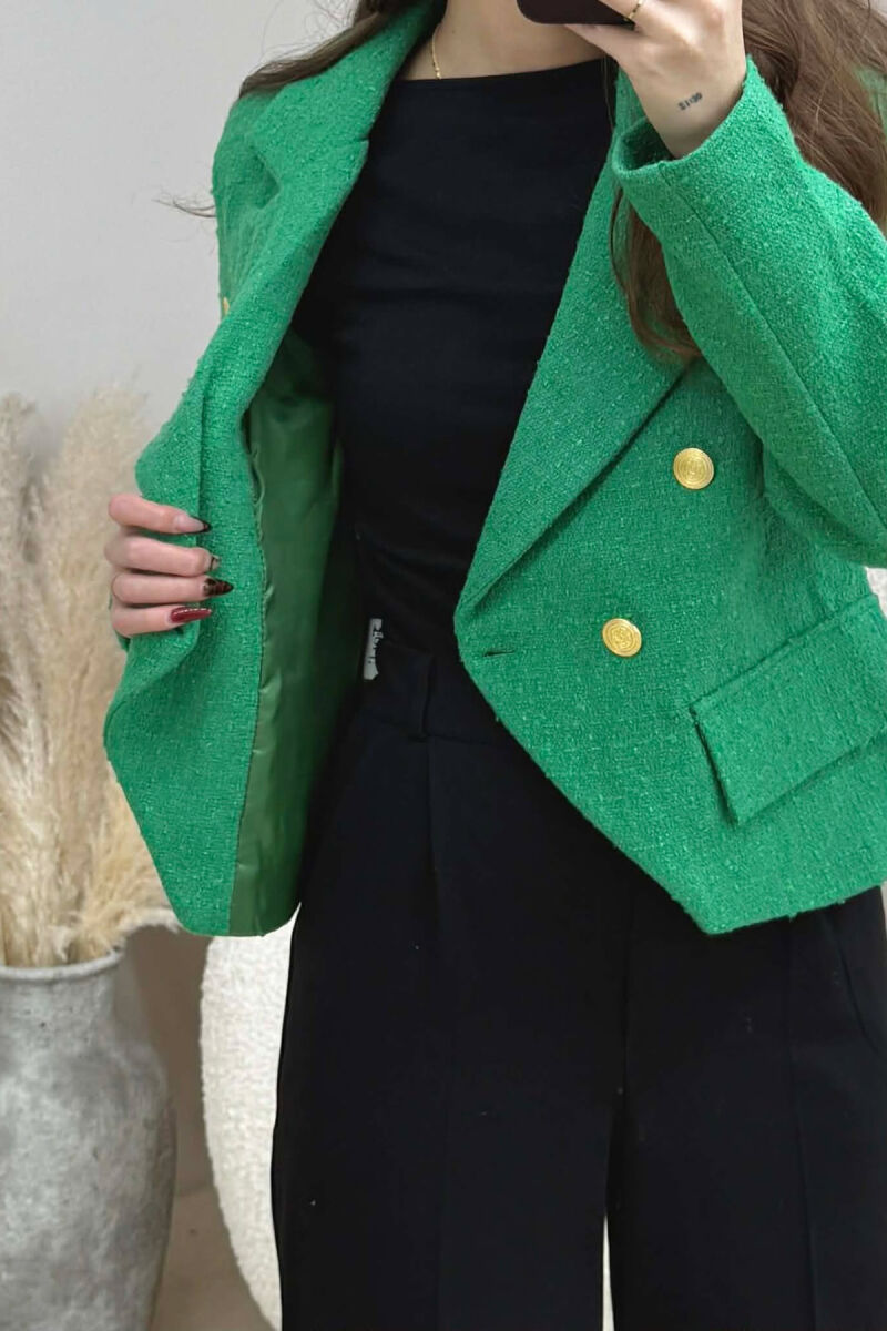 ONE COLOR SIMPLE WOMEN JACKET GREEN/JESHILE - 4