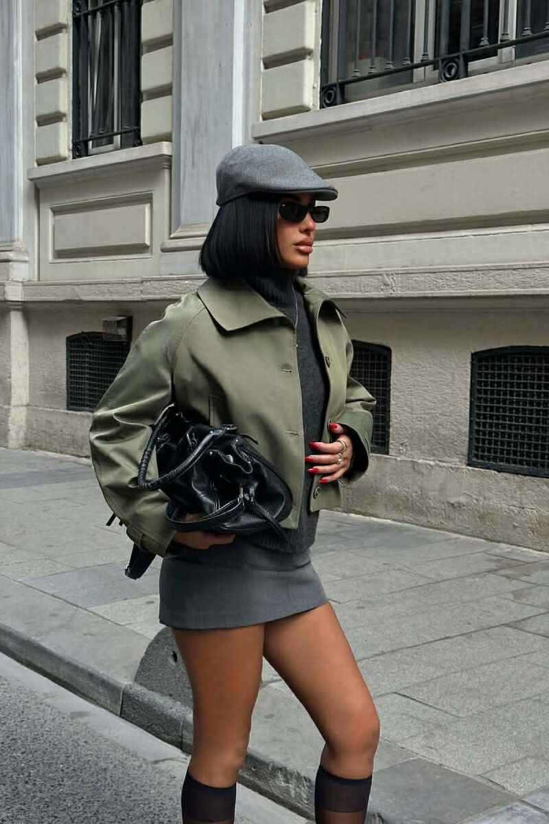 ONE COLOR SIMPLE WOMEN JACKET GREEN/JESHILE - 3