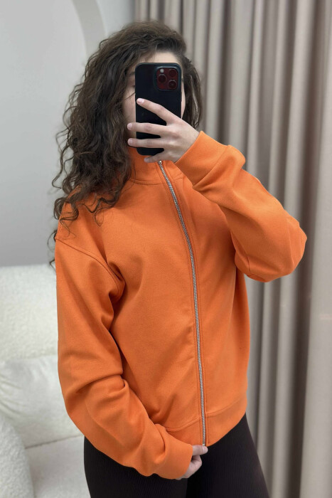 ONE COLOR SIMPLE WOMEN JACKET ORANGE/PORTOKALLI - 2