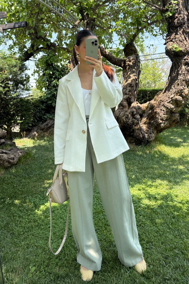 ONE COLOR SIMPLE WOMEN JACKET WHITE-E BARDHE - 1
