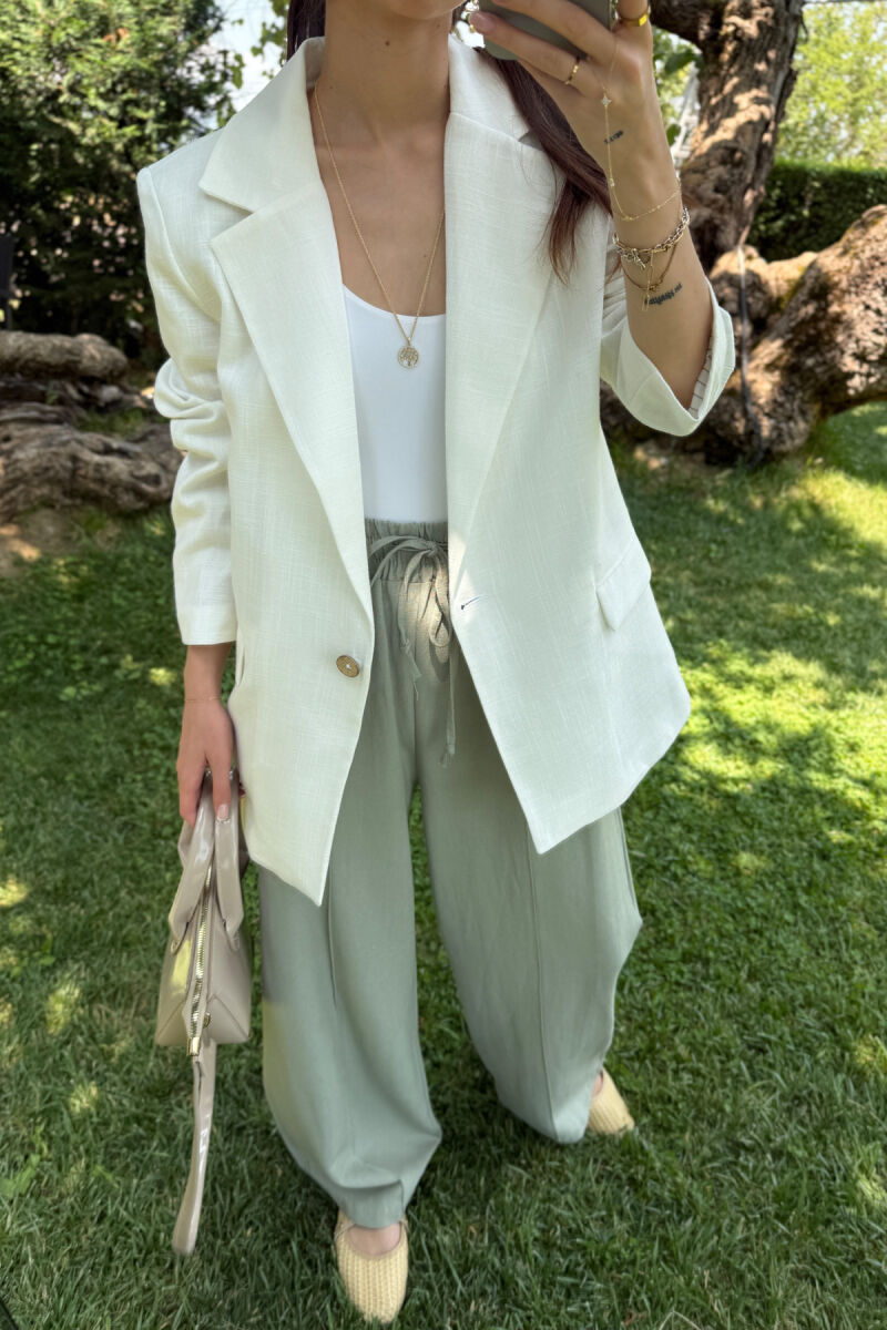 ONE COLOR SIMPLE WOMEN JACKET WHITE-E BARDHE - 2