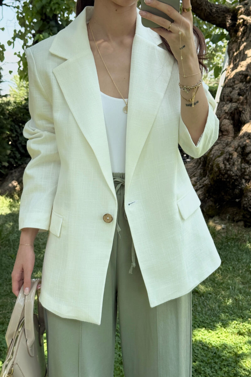 ONE COLOR SIMPLE WOMEN JACKET WHITE-E BARDHE - 3