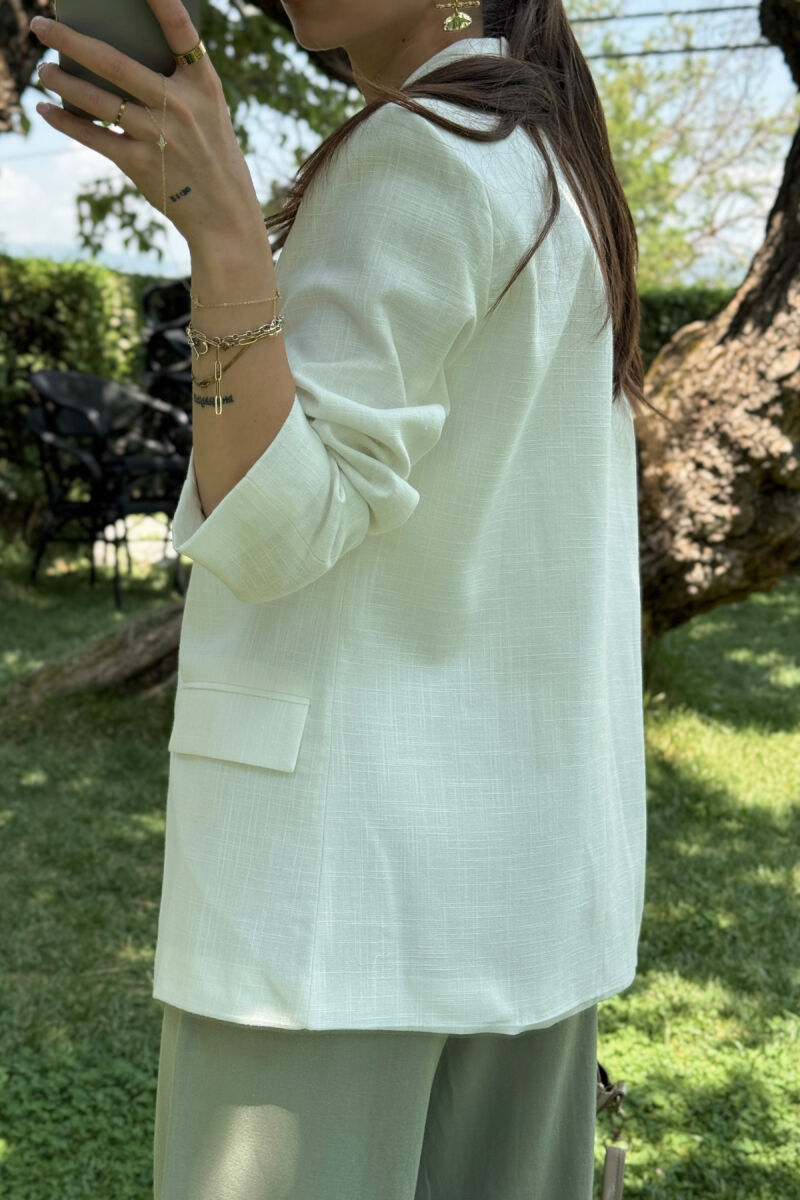 ONE COLOR SIMPLE WOMEN JACKET WHITE-E BARDHE - 4