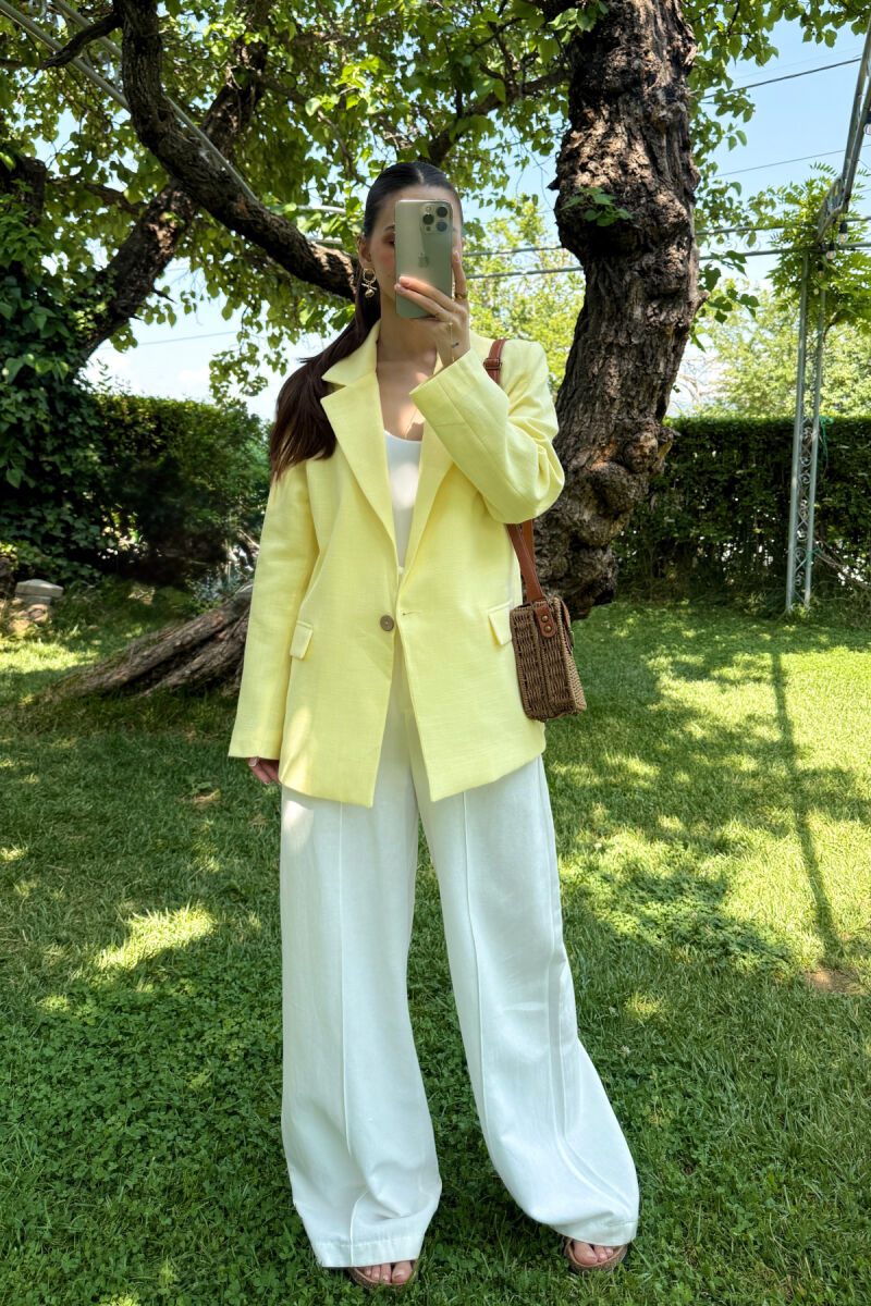 ONE COLOR SIMPLE WOMEN JACKET YELLOW/E VERDHE - 3