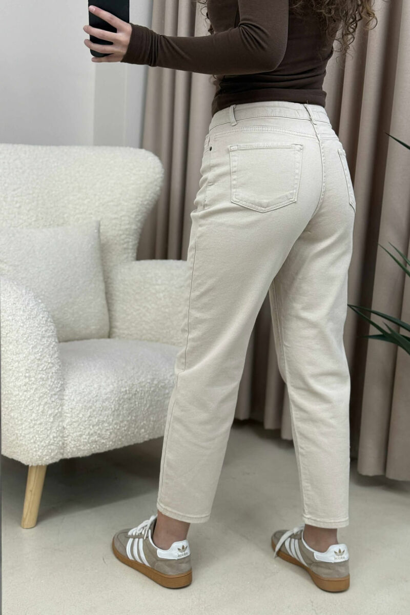 ONE COLOR SIMPLE WOMEN JEANS BEIGE/BEZHE - 5